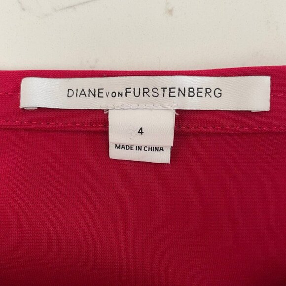 Diane von Furstenberg Samara Tailor JSY Designer Fitted Pencil Midi Skirt Red 4 - Picture 7 of 14